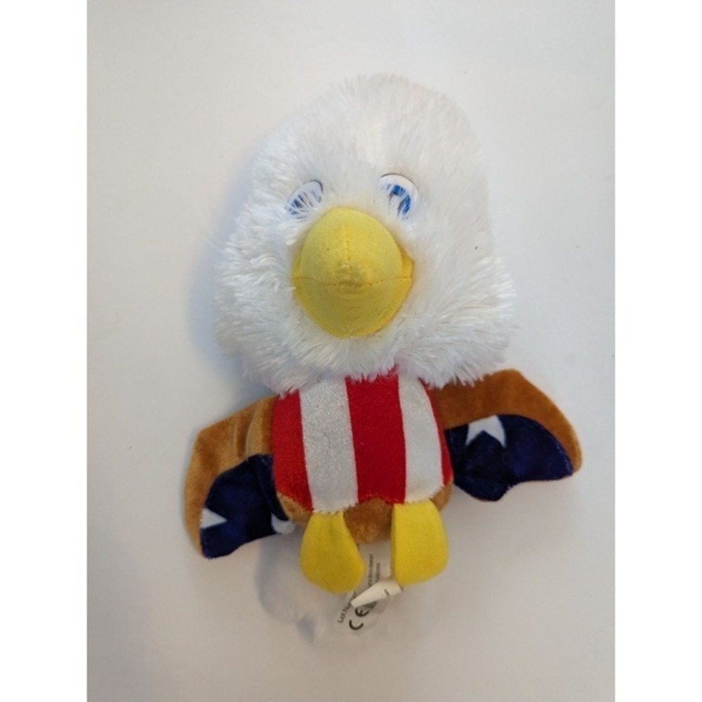 Classic Toy Company stuffed toy American Eagle 9 inch patriotic flag big head